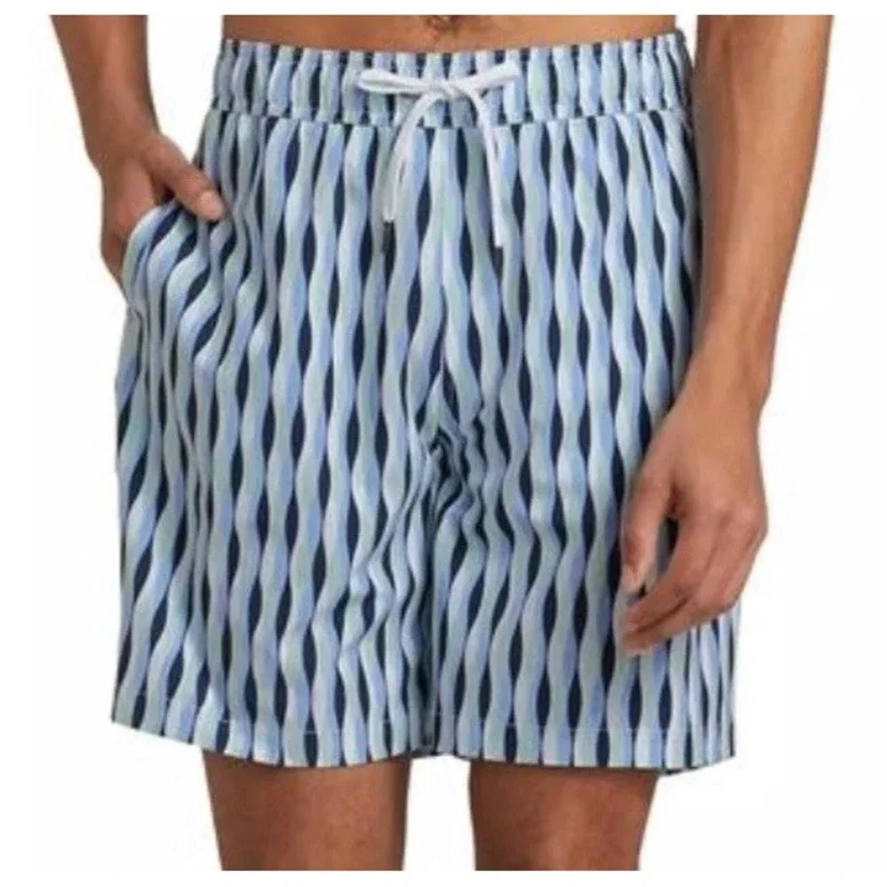 Saks Fifth Avenue men's S Ocean Blue Swim‎ volleyball shorts Liner Pool Vacation